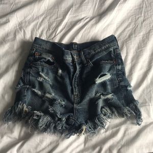 Denim short shorts
